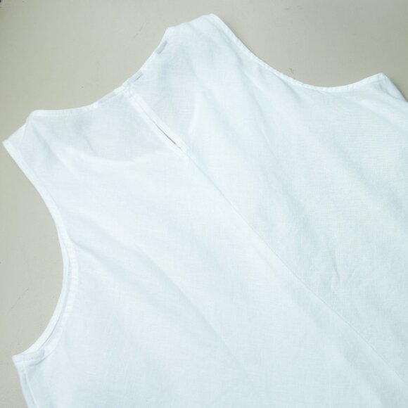 White Linen Sleeveless Tank - Picture 6 of 7